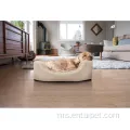 Pet Oval Terry Suede Fleece Bed dengan tilam